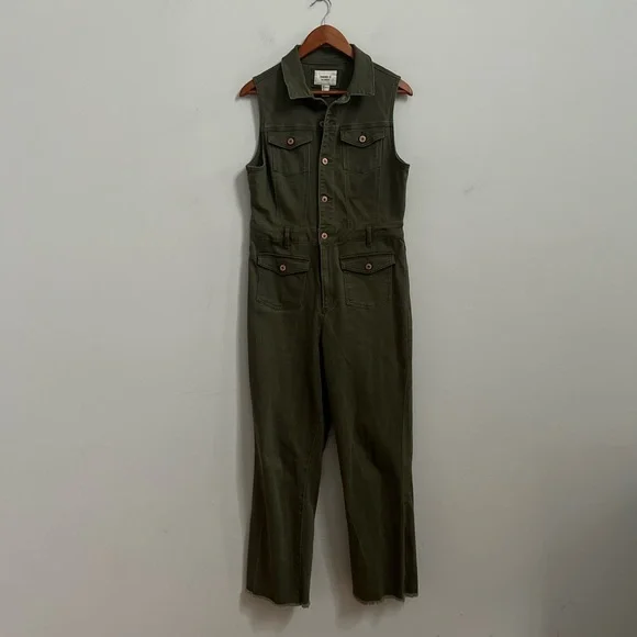 FOREVER 21 olive denim sleeveless utility jumpsuit - Picture 6 of 13